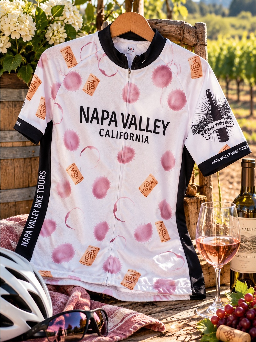 Primal Wear Napa Valley Cycling Jersey XXL NWT Wine Theme California Bike Shirt